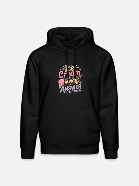 eiscreme Sprüche Eis Lustiges Kayak Geschenk - Stanley/Stella DRUMMER Unisex Organic Hoodie - black