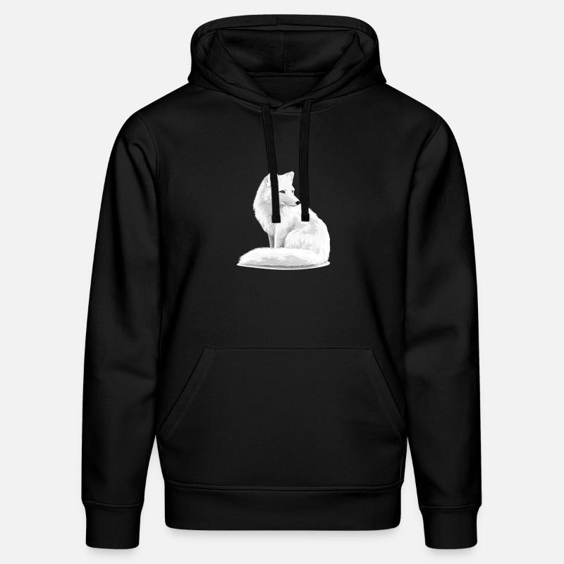 Illustration du Renard Blanche-Neige - Sweat à capuche bio DRUMMER Stanley/Stella Unisexe - noir