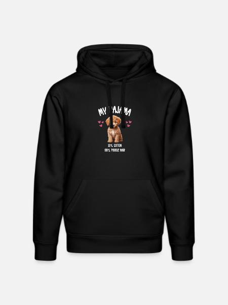 Süßer Pudel, Pyjama, Fluffiger Hund - Stanley/Stella Unisex Bio-Hoodie DRUMMER  - Schwarz