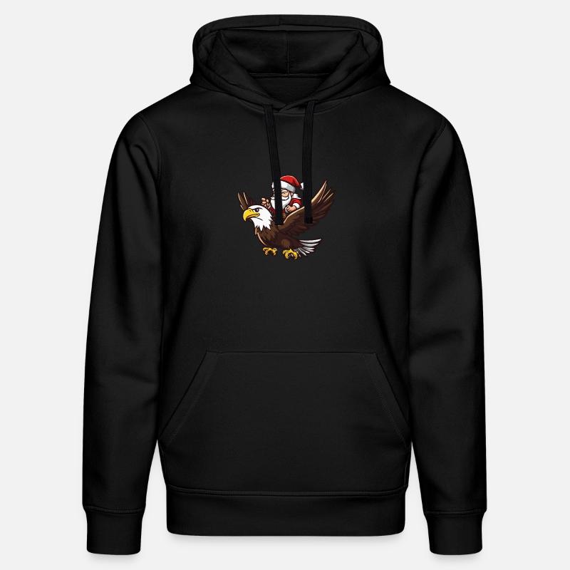 Aigle Père Noël - Sweat à capuche bio DRUMMER Stanley/Stella Unisexe - noir
