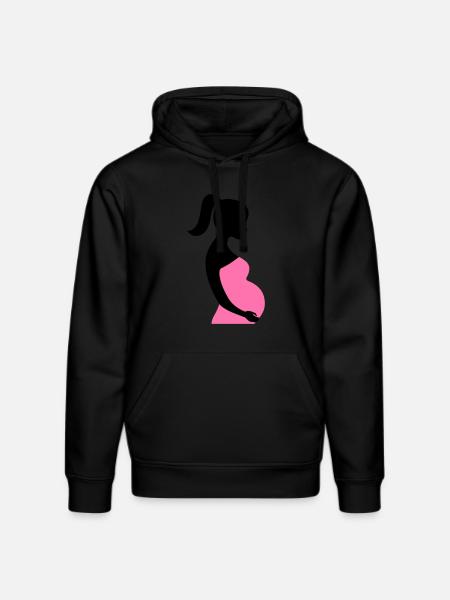 Schwangere Silhouette - Stanley/Stella Unisex Bio-Hoodie DRUMMER - Schwarz