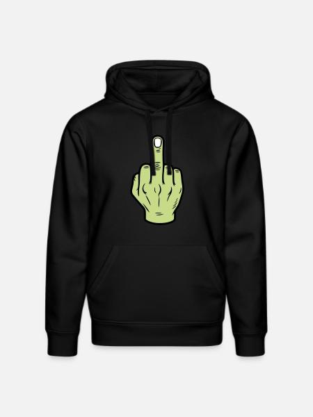 Middle Finger Hand Icon - Stanley/Stella DRUMMER Unisex Organic Hoodie - black