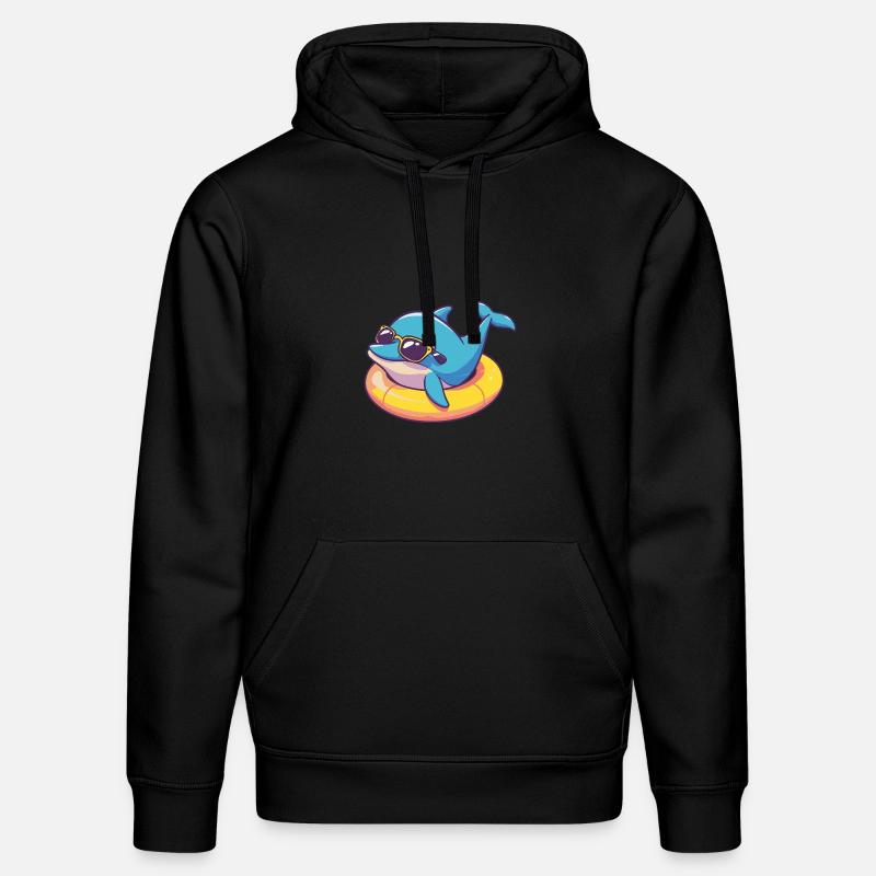 Delfin Comic Cool - Stanley/Stella Unisex Bio-Hoodie DRUMMER  - Schwarz