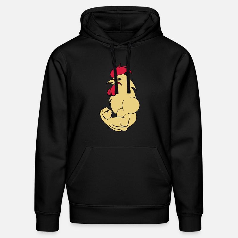 bodybuilder_hahn_2 - Stanley/Stella Unisex Bio-Hoodie DRUMMER  - Schwarz