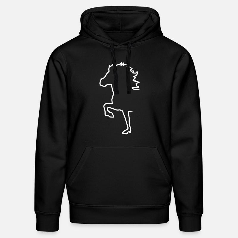 Silhouette de cheval islandais - Sweat à capuche bio DRUMMER Stanley/Stella Unisexe - noir