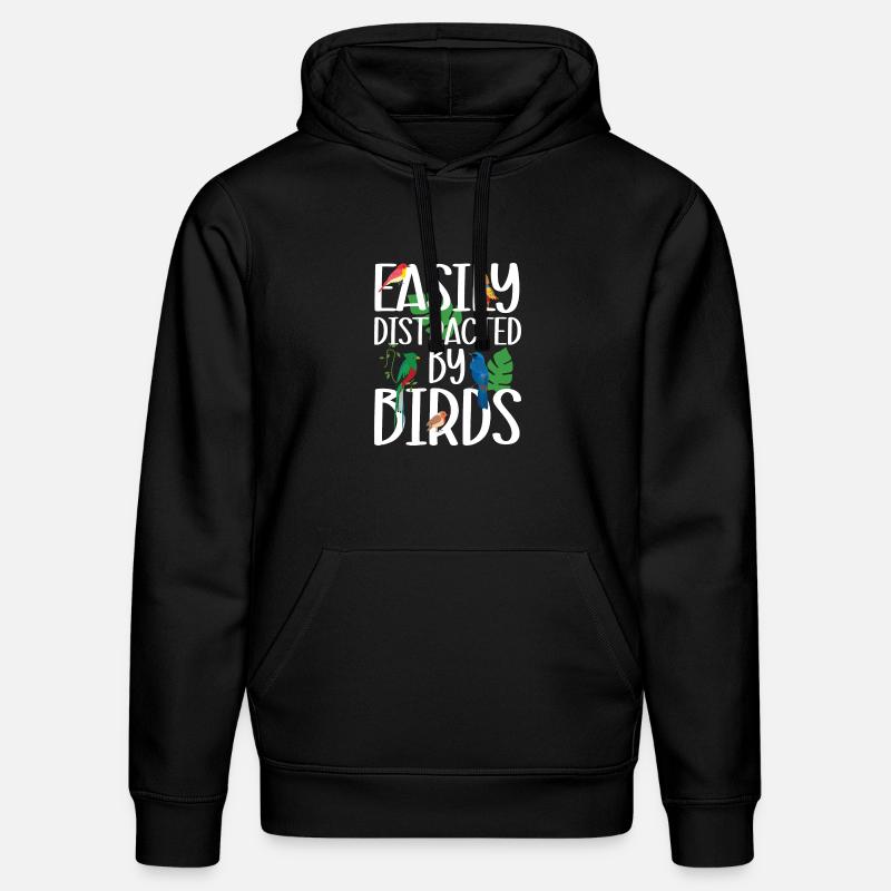 Facilement distrait par les oiseaux - Sweat à capuche bio DRUMMER Stanley/Stella Unisexe - noir