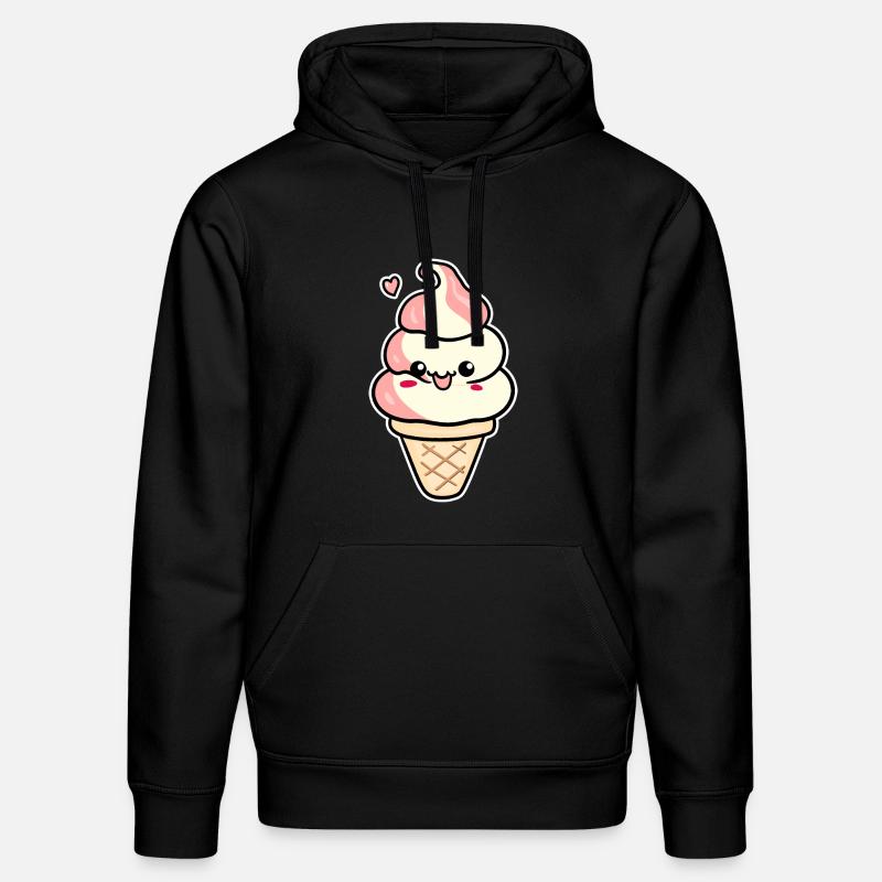 Cartoon Eiscreme - Stanley/Stella Unisex Bio-Hoodie DRUMMER  - Schwarz