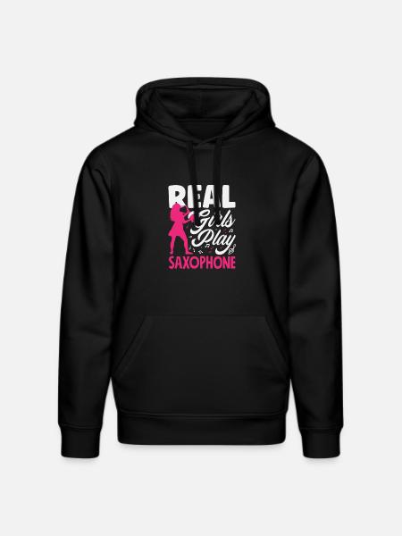 Girl Saxophone Saxophonist Soloist Band Member - Stanley/Stella DRUMMER Unisex Organic Hoodie - black