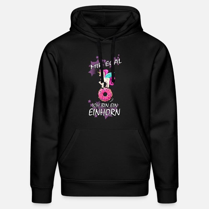 Einhorn : Mir egal ich bin ein Einhorn - Stanley/Stella Unisex Bio-Hoodie DRUMMER  - Schwarz