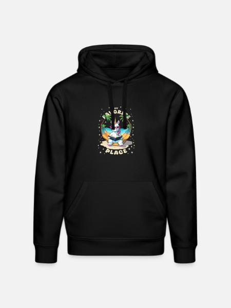 Einhorn mit Buch - Stanley/Stella Unisex Bio-Hoodie DRUMMER - Schwarz