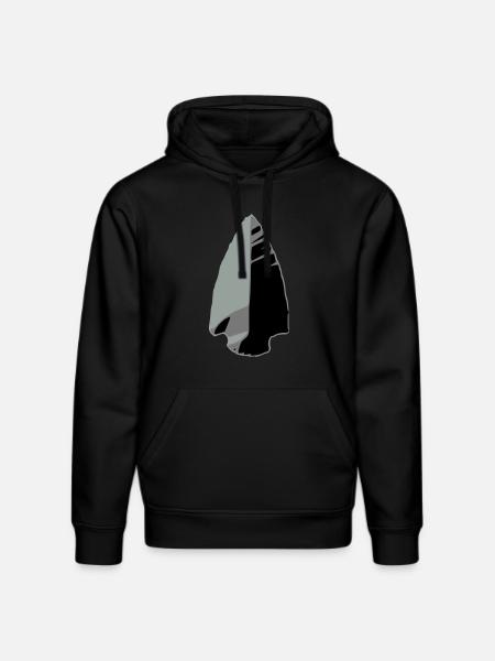 flint arrowhead indian - Stanley/Stella DRUMMER Unisex Organic Hoodie - black