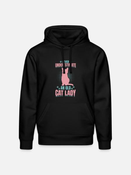 Never Underestimate An Old Cat Lady - Stanley/Stella DRUMMER Unisex Organic Hoodie - black