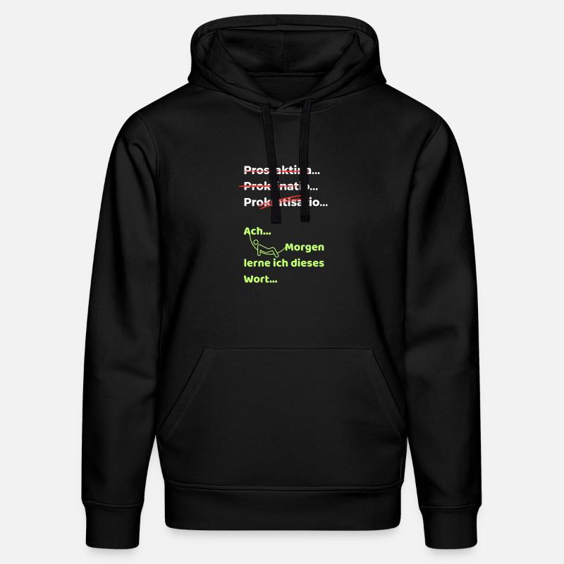 Prokrastination Witz lustiger Spruch Hängematte - Stanley/Stella Unisex Bio-Hoodie DRUMMER  - Schwarz