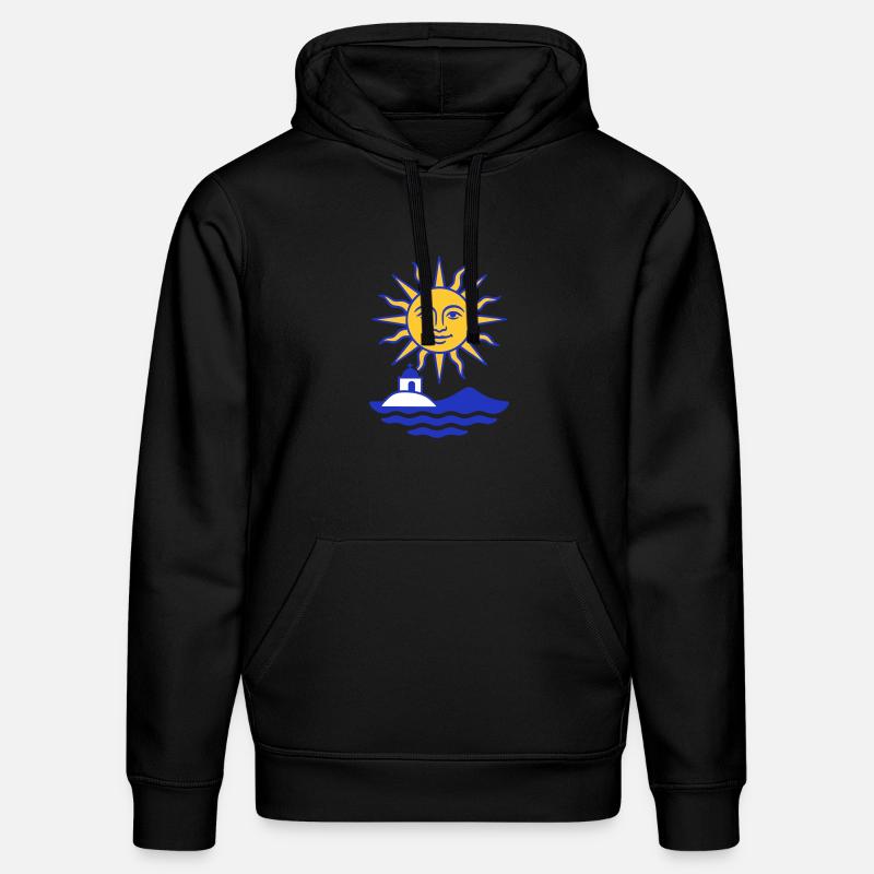 Grèce Soleil : Soleil, Eau, Chapelle - Sweat à capuche bio DRUMMER Stanley/Stella Unisexe - noir