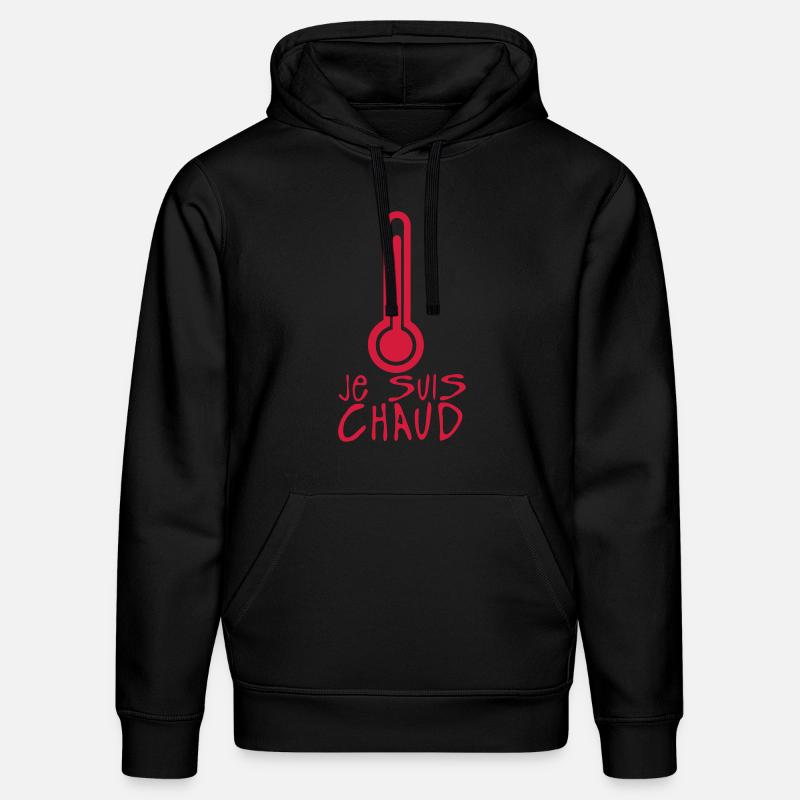 je suis chaud thermometre citation - Sweat à capuche bio DRUMMER Stanley/Stella Unisexe - noir