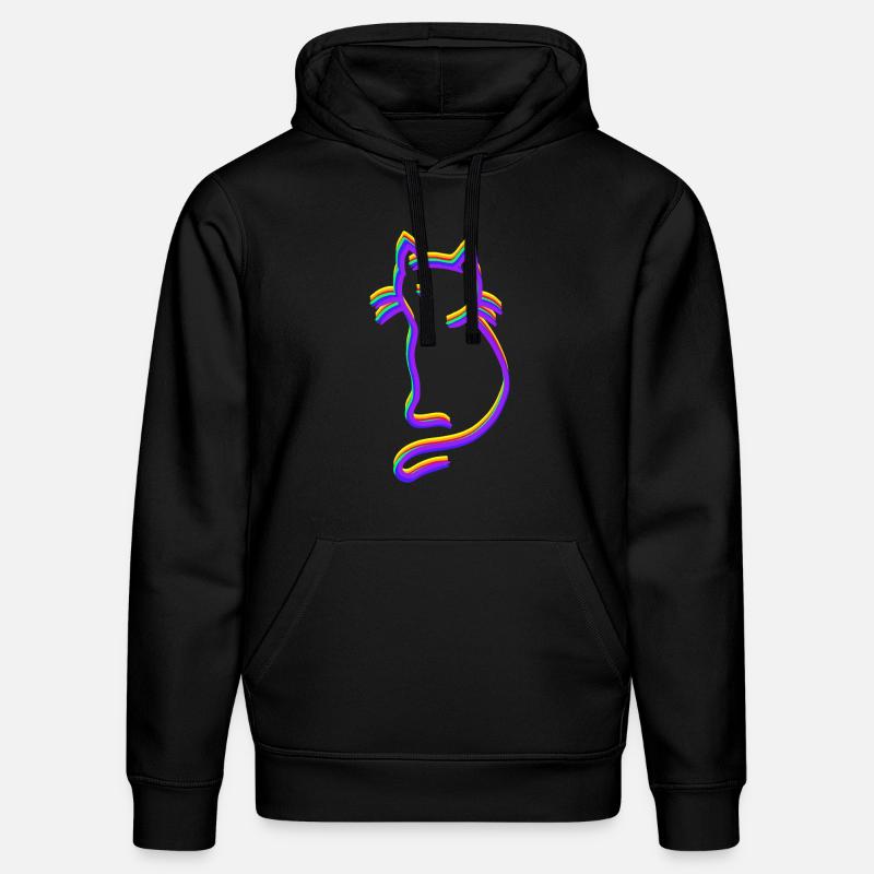 Chat arc-en-ciel LGBT - Sweat à capuche bio DRUMMER Stanley/Stella Unisexe - noir
