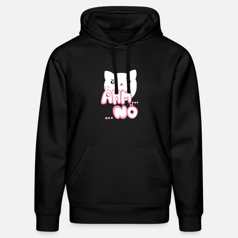 Euh, non, le rose chat kawaii - Sweat à capuche bio DRUMMER Stanley/Stella Unisexe - noir