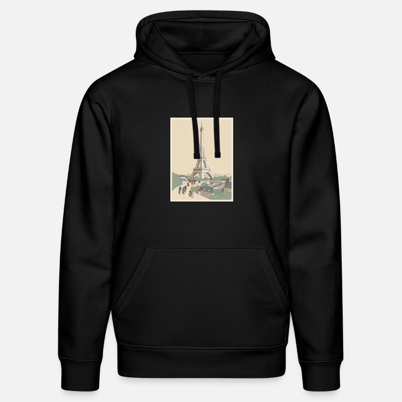 Paris Ride — Souvenir du cyclisme - Sweat à capuche bio DRUMMER Stanley/Stella Unisexe - noir
