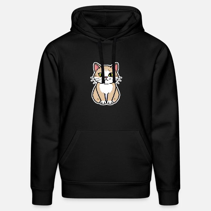 Art pixel chat - Sweat à capuche bio DRUMMER Stanley/Stella Unisexe - noir