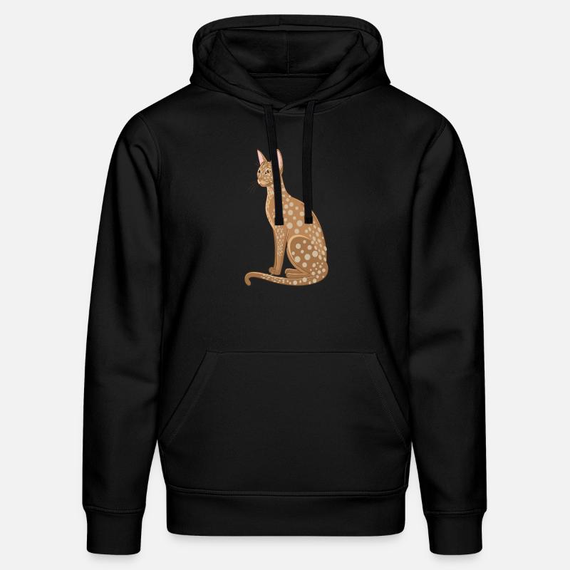 Chat à pois - Sweat à capuche bio DRUMMER Stanley/Stella Unisexe - noir