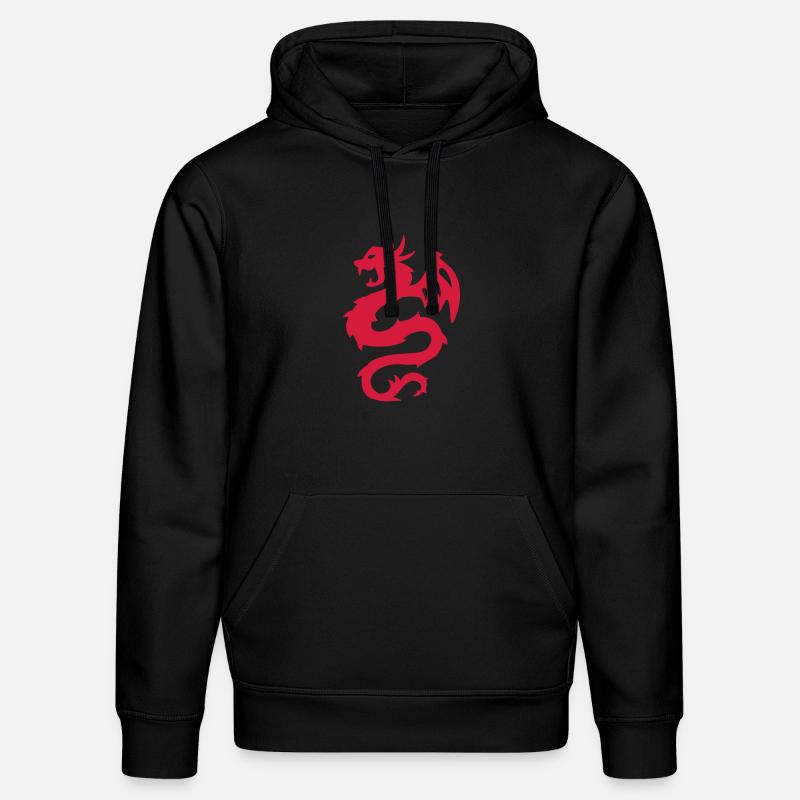 Imprimé Silhouette Dragon de Feu - Sweat à capuche bio DRUMMER Stanley/Stella Unisexe - noir