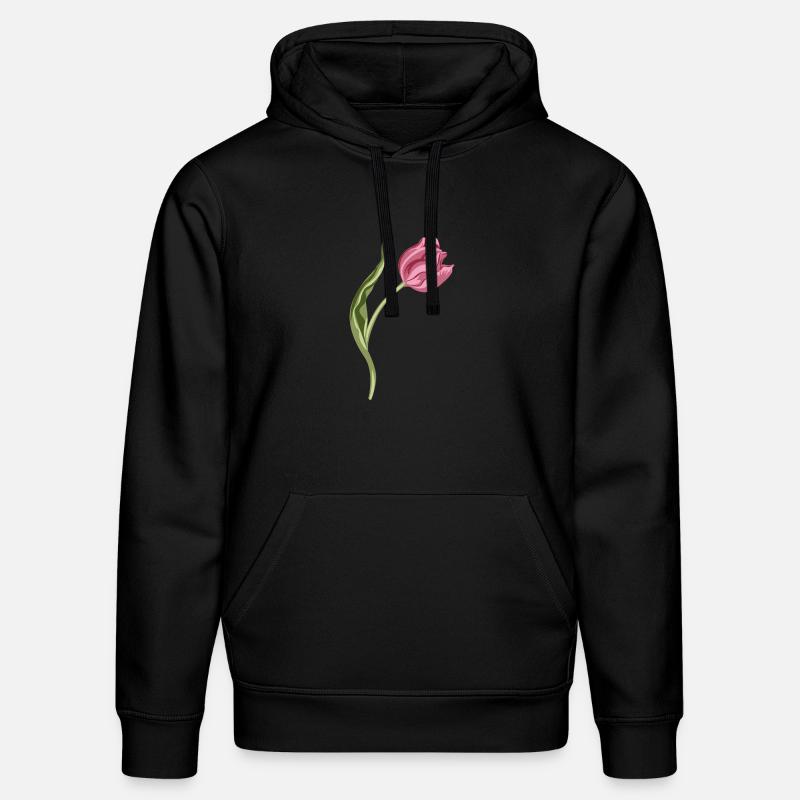 Illustration élégante de tulipe rose - Sweat à capuche bio DRUMMER Stanley/Stella Unisexe - noir