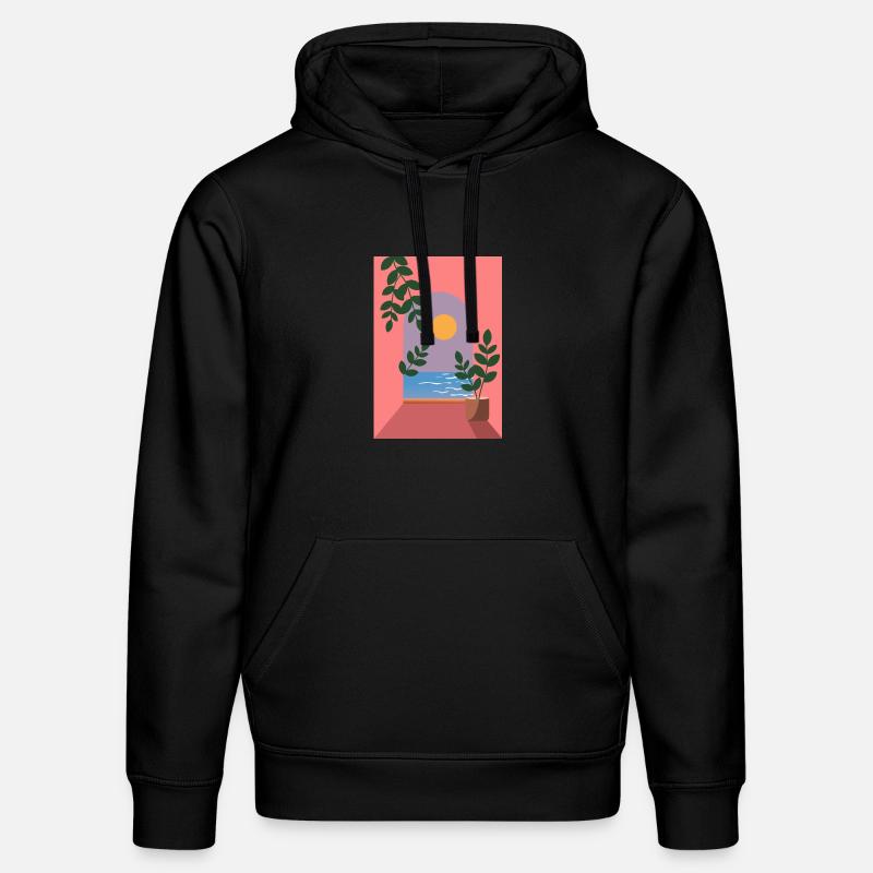 Vue sur la mer Méditerranée - Sweat à capuche bio DRUMMER Stanley/Stella Unisexe - noir