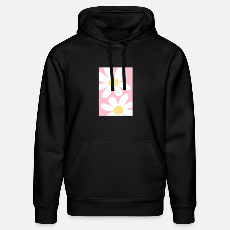 Rose avec des fleurs - Sweat à capuche bio DRUMMER Stanley/Stella Unisexe - noir