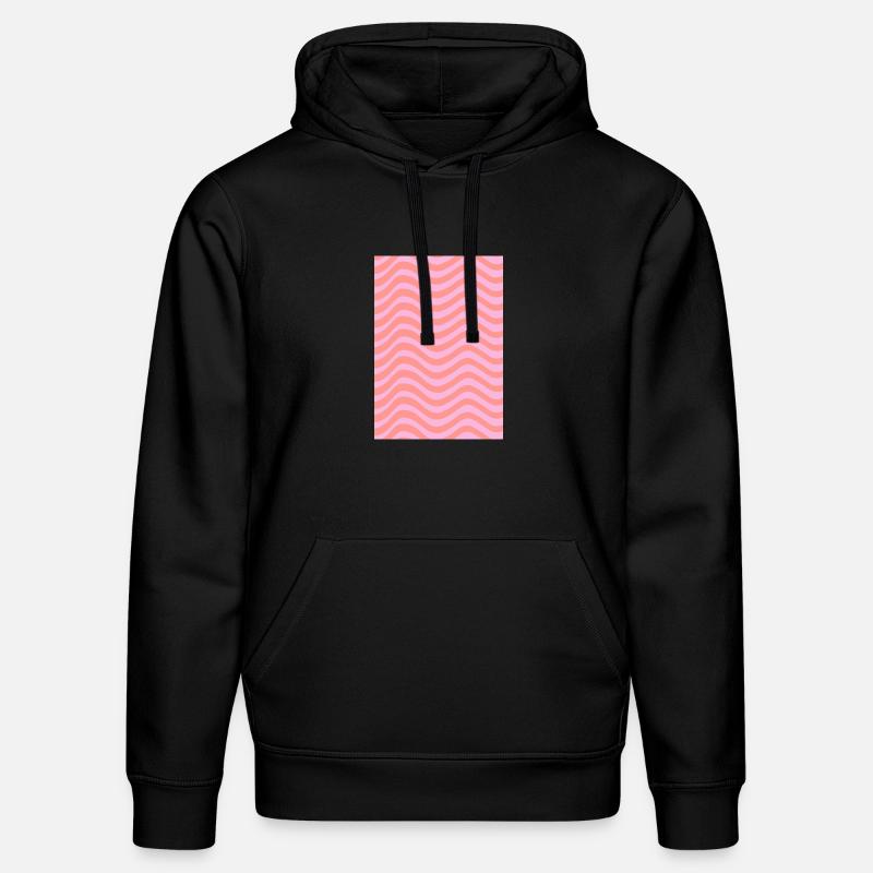 Motif de vagues rayées - Rose personnalisable - Sweat à capuche bio DRUMMER Stanley/Stella Unisexe - noir