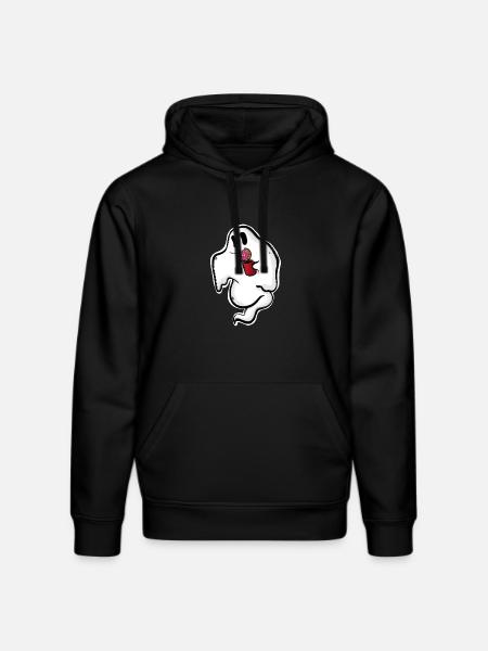 Ghost with donut and cup - Stanley/Stella DRUMMER Unisex Organic Hoodie - black
