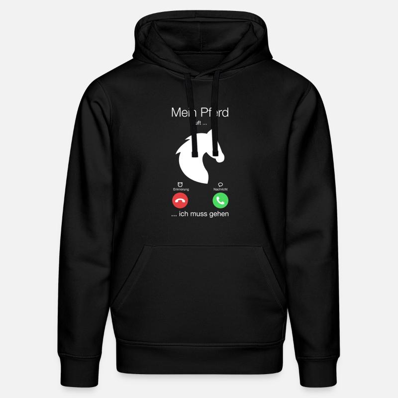 Geschenk Anruf Pferd ruft - Stanley/Stella Unisex Bio-Hoodie DRUMMER - Schwarz