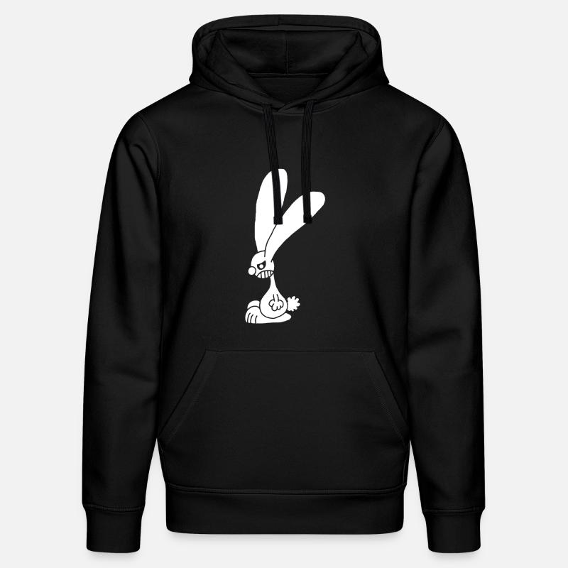 Lapin blanc grognon - Sweat à capuche bio DRUMMER Stanley/Stella Unisexe - noir