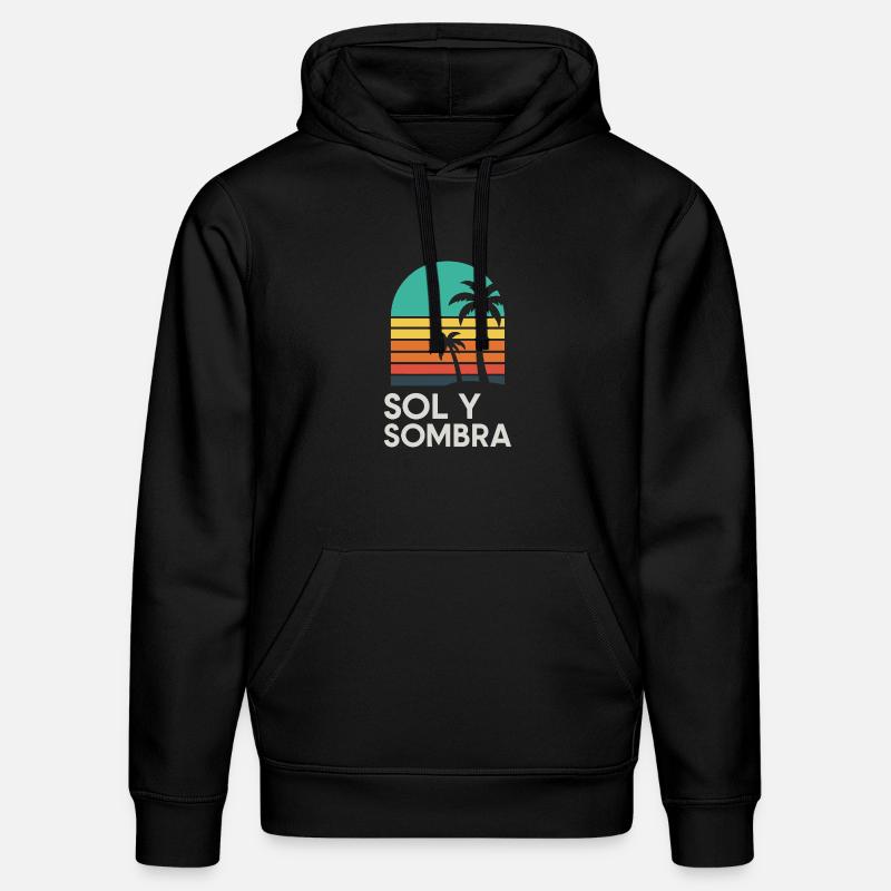Sol et Ombre Palmier Sunset - Sweat à capuche bio DRUMMER Stanley/Stella Unisexe - noir