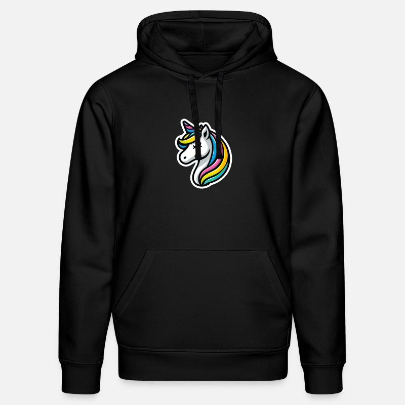 Einhorn Comic schlafend - Stanley/Stella Unisex Bio-Hoodie DRUMMER - Schwarz