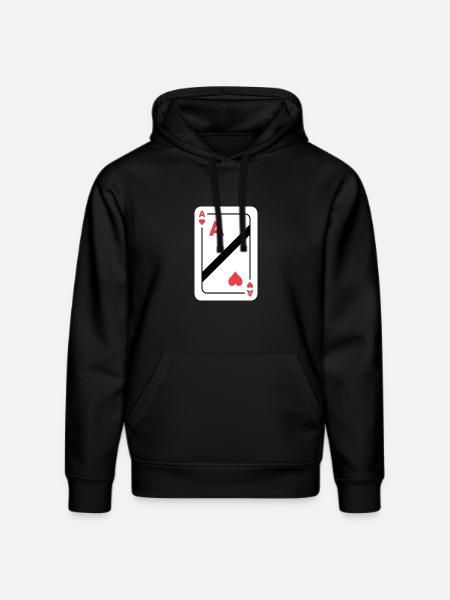 Ace of Hearts Playing Card - Stanley/Stella DRUMMER Unisex Organic Hoodie - black
