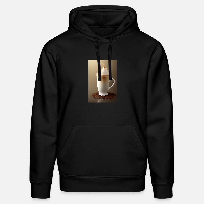 Café, grains de café - Sweat à capuche bio DRUMMER Stanley/Stella Unisexe - noir