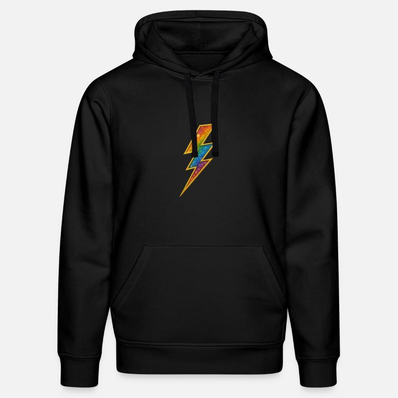 Regenbogen Blitz mit Goldrahmen - Stanley/Stella Unisex Bio-Hoodie DRUMMER  - Schwarz