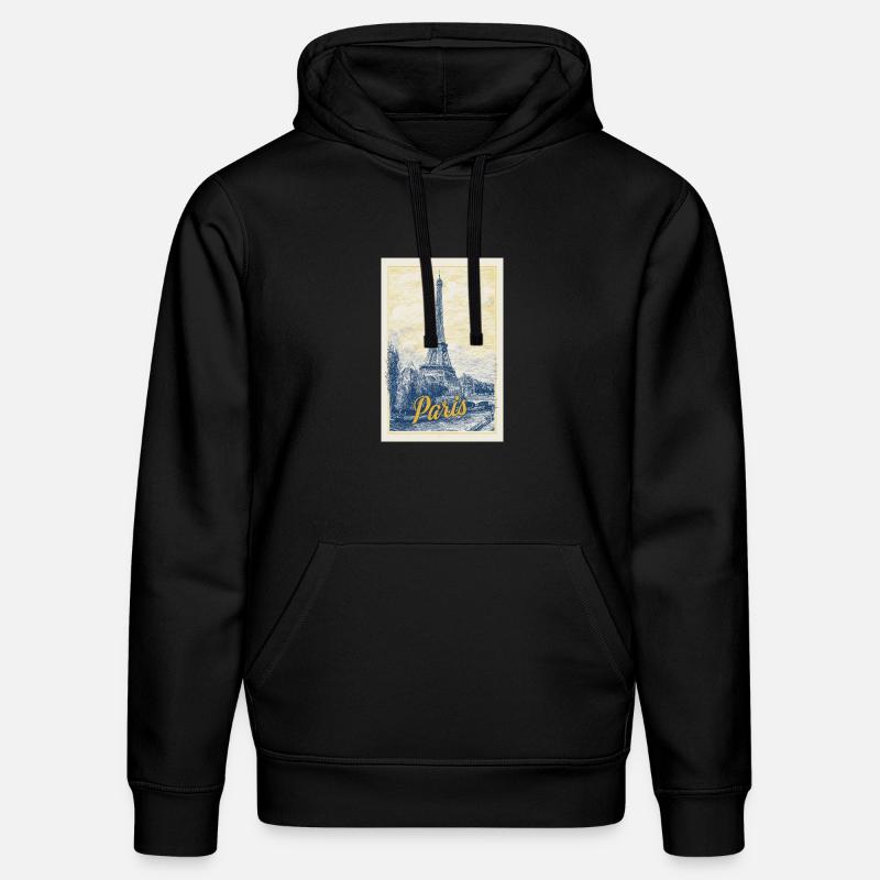 Pariser Eiffel-Bauplan - Stanley/Stella Unisex Bio-Hoodie DRUMMER  - Schwarz
