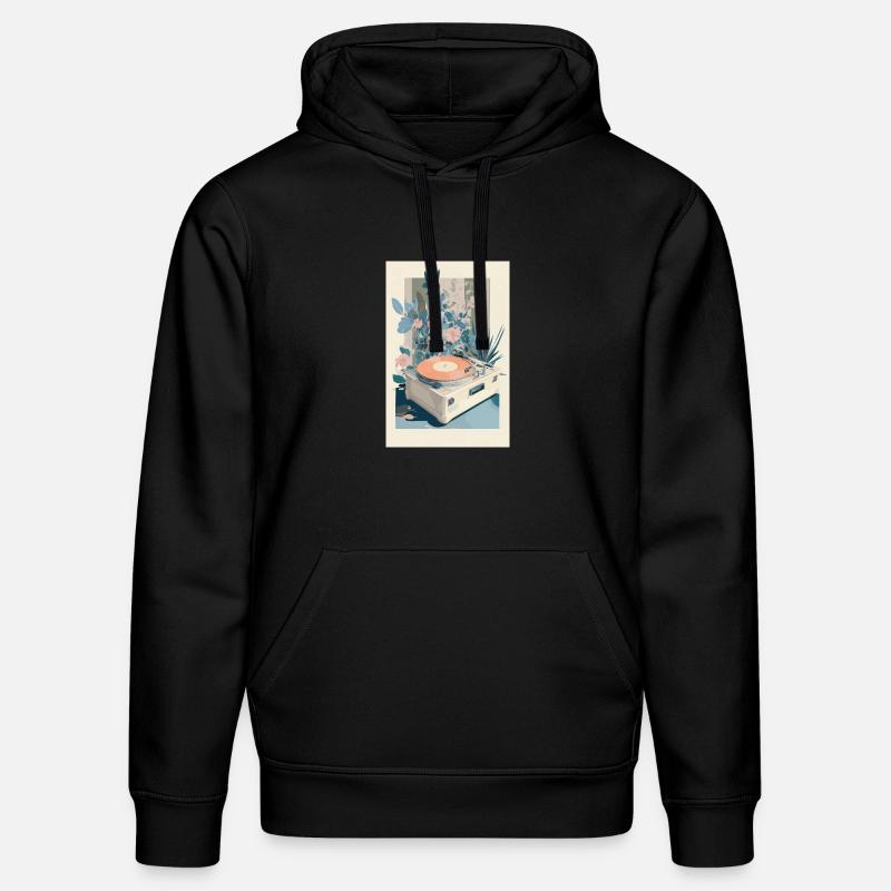 Rétro Bloom Vinyl Dream - Sweat à capuche bio DRUMMER Stanley/Stella Unisexe - noir