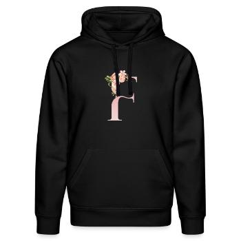 F florale pastel romantique - Sweat à capuche bio DRUMMER Stanley/Stella Unisexe - noir - Devant - Marisol (170cm) & Nik (191cm)