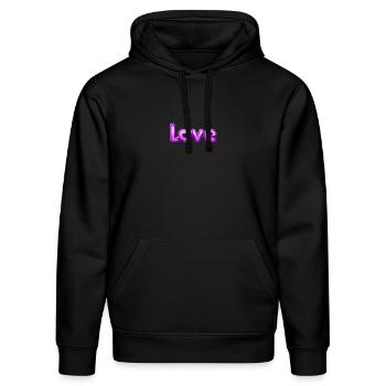 Text Love - Stanley/Stella Unisex Bio-Hoodie DRUMMER  - Schwarz - Vorne - Marisol (170cm) & Nik (191cm)