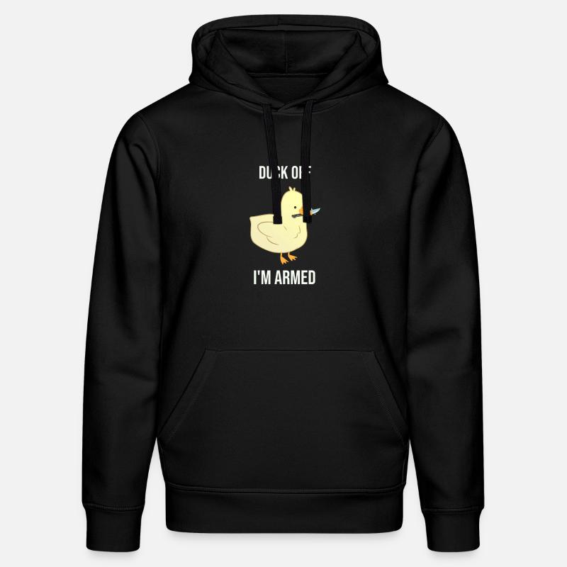 Duck dich weg, ich bin bewaffnet - Stanley/Stella Unisex Bio-Hoodie DRUMMER - Schwarz