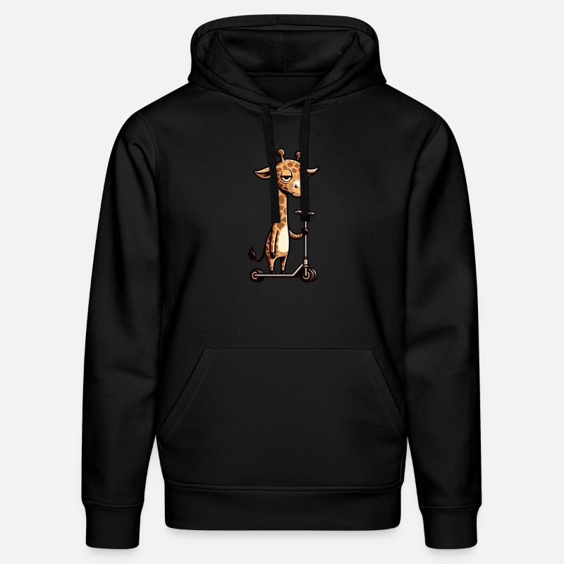 Girafe sur Roller Comic Fun - Sweat à capuche bio DRUMMER Stanley/Stella Unisexe - noir