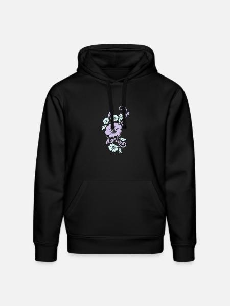 floral - Stanley/Stella DRUMMER Unisex Organic Hoodie - black