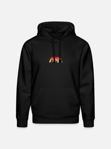 Sunset Skyline with Ferris Wheel - Stanley/Stella DRUMMER Unisex Organic Hoodie - black