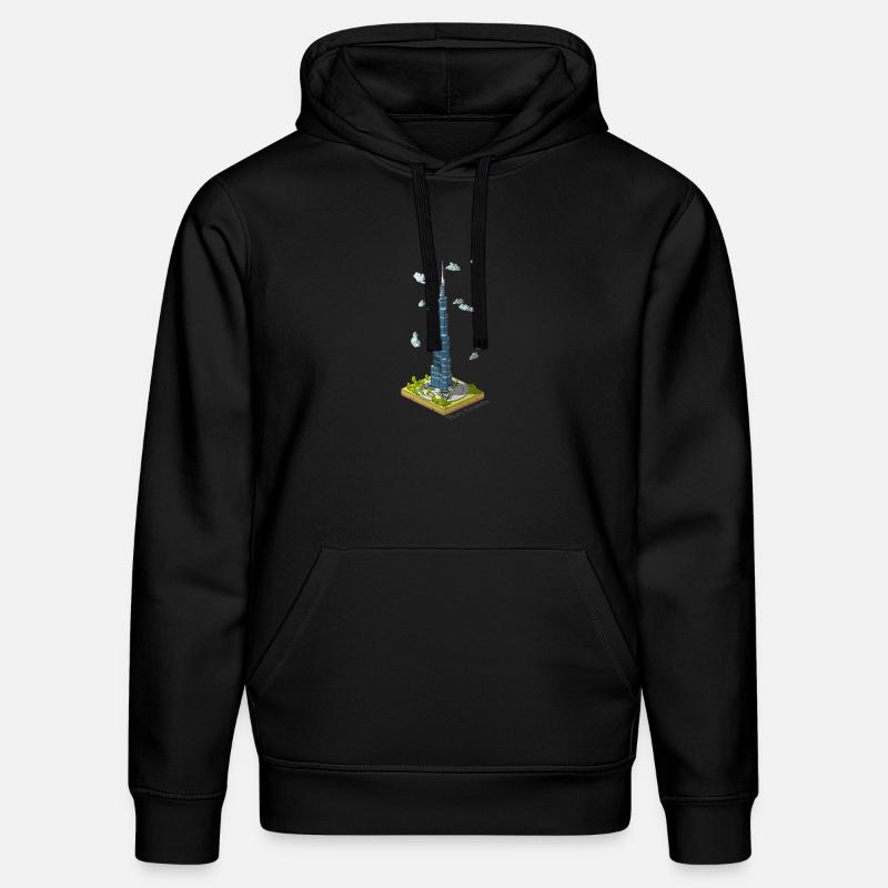 Géométrique low poly Burj Khalifa - Sweat à capuche bio DRUMMER Stanley/Stella Unisexe - noir