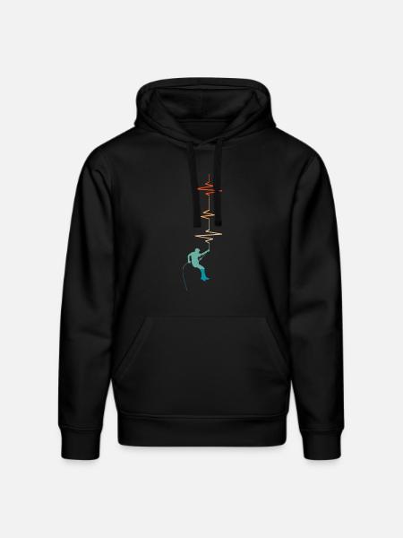 Heartbeat Climbing - Gift Idea - Stanley/Stella DRUMMER Unisex Organic Hoodie - black