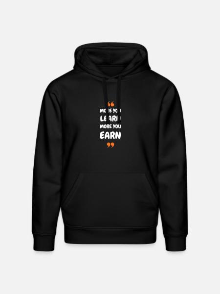 Plus vous apprenez, plus vous gagnez - Sweat à capuche bio DRUMMER Stanley/Stella Unisexe - noir