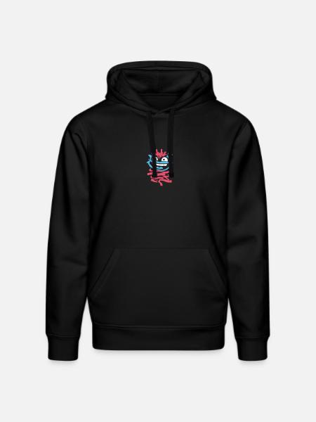 Little Monsters: Punk Monkey with Wink - Stanley/Stella DRUMMER Unisex Organic Hoodie - black