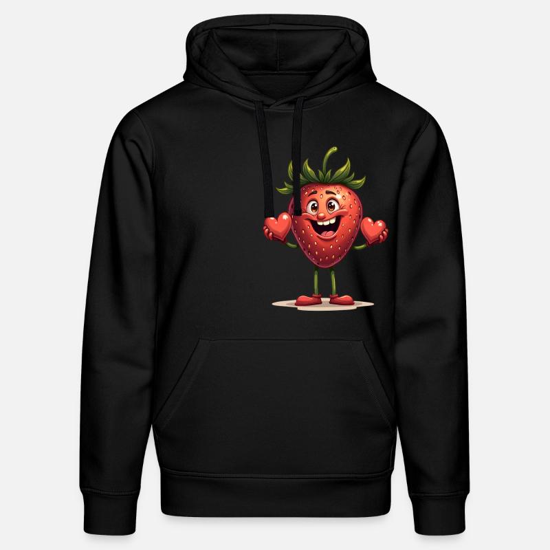 Lustige Erdbeere Erdbeeren Früchte - Stanley/Stella Unisex Bio-Hoodie DRUMMER  - Schwarz